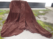 Vintage Chocolate Brown Velour Velvet Curtains Lined Each 84" Wide x 88" Long