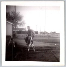 Vtg B&W Snapshot Smiling Man