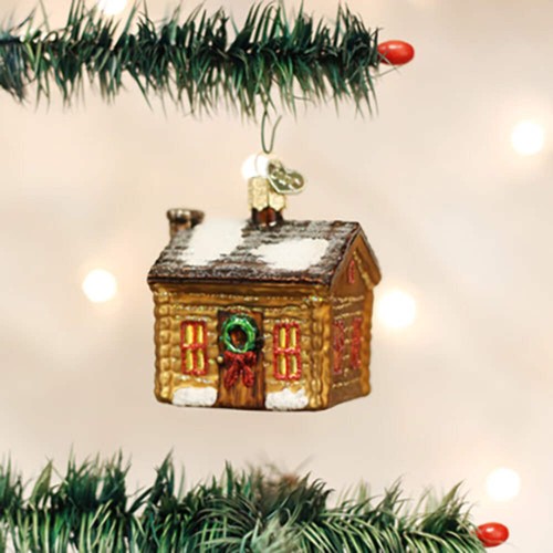Log cabin ornament - cabin,