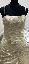 Sample Benjamin Roberts Wedding Dress Size 12 - Gold Satin With Lace And Beading