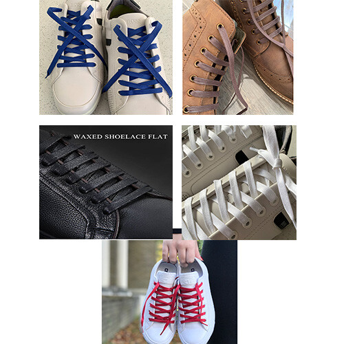 Shoelaces flat waxed cotton - waxed,