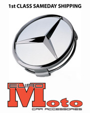 Mercedes Silver Alloy Wheel Centre Hub Caps AMG A B C E S M Class ML CLA GLA SLK