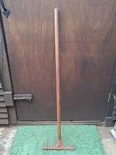 Vintage Garden Rake Wooden