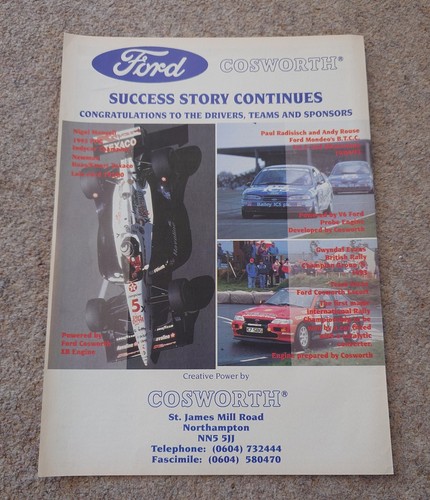 Cosworth advert poster 1993 - cosworth,