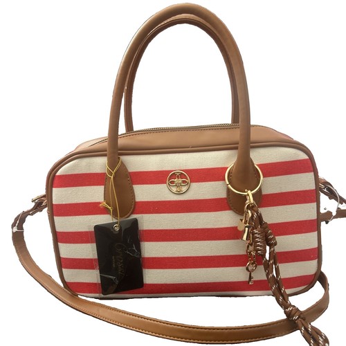 Red white striped nautical - white,