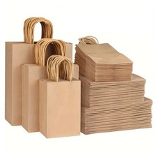 PAPER BAGS BROWN KRAFT CARRIER