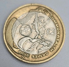 2 Pounds 2002 England Commonwealth Very Good Condition Coins United Kingdom 
