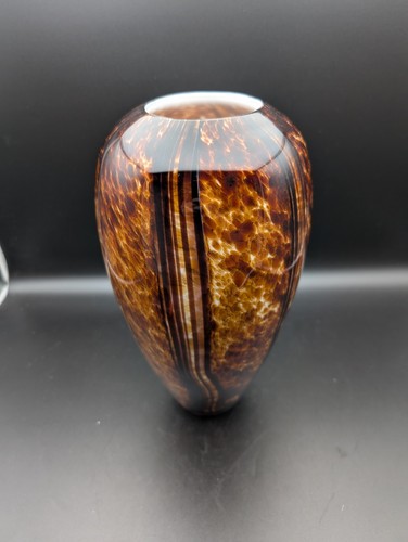 Vintage art glass amber brown - art,