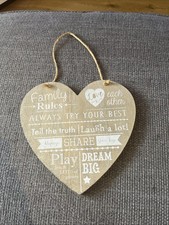 Wooden Heart Shaped Wall Plaque
