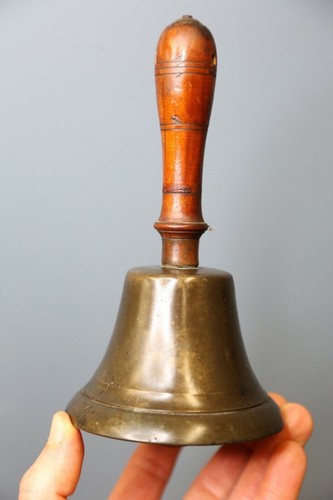 Antique school bell wooden - bell,