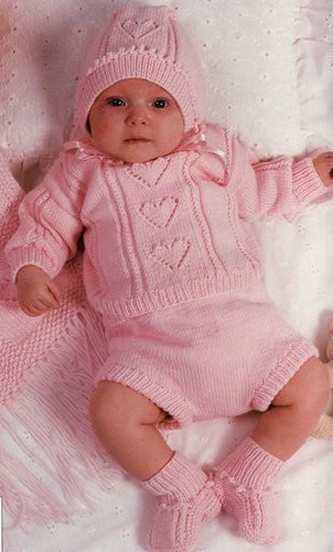 Baby knitting pattern hearts - ,