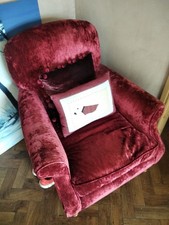 Laura Ashley Red Velvet Chair Beautiful Condition