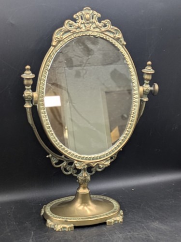 Vintage brass standing - vintage, oval