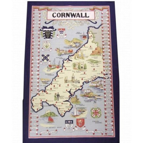 Cornwall blue map - cornwall, &