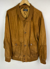 REAL SUEDE LEATHER BOMBER JACKET Size 2XL 46" Men`s Regular Fit Brown