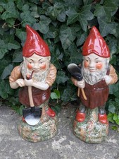 Vintage 1930's Pair Of Gnomes- Ceramic- Unbranded- 18inch 