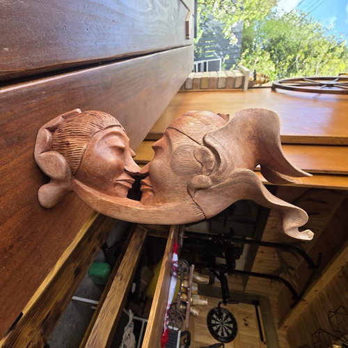 Hand carved wooden - wooden, owl