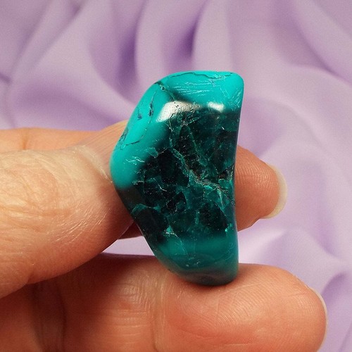 Rare dioptase tumble stone - rare,
