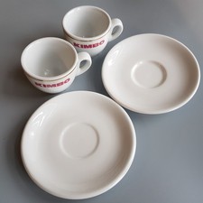 Vintage Kimbo espresso porcelain coffee cup & saucer pair Italian Tognana Italy