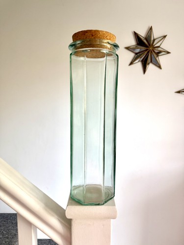 Vintage thick glass octagon - vintage,