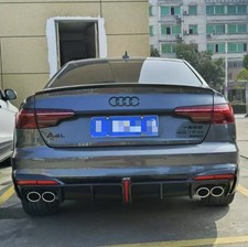 Audi A4 S4 B10 20-24 Rear Bumper Diffuser Lip Spoiler Gloss Black