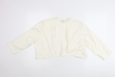 Monsoon Women’s Ivory Crochet Trim Shrug Cardigan XL