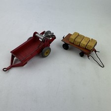 Dinky Toys Massey Harris Manure Spreader And Straw Bale Trailer