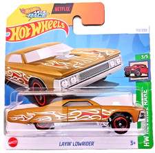 Hot Wheels LAYIN' LOWRIDER 2024 HW REVERSE RAKE #113 Gold +Flames MINT
