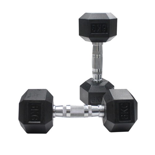 Dumbbells 10kgs hex rubber - dumbbells,