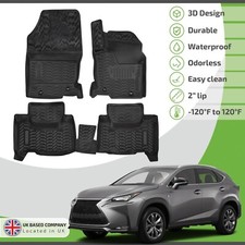 3D Car Mats Rubber Floor Mats For Lexus NX 2014-2021 Allweather Tailored