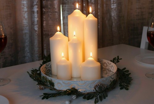 Christmas pillar candle - pillar,