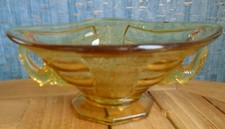 Art Deco 1930s Sowerby amber glass elephant bowl -