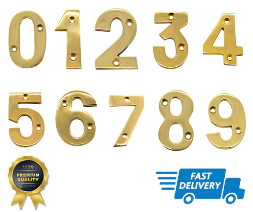 House door flat numbers brass - flat,