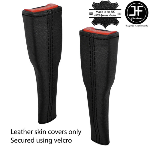 Black leather seat belt - black,