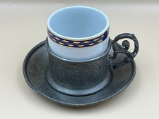 Demitasse Cup & Saucer, with metal base.