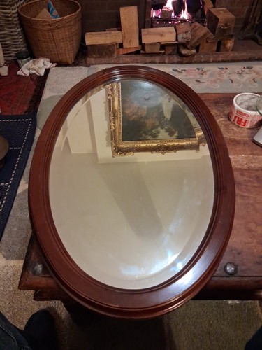 Large vintage beveled oval - large,