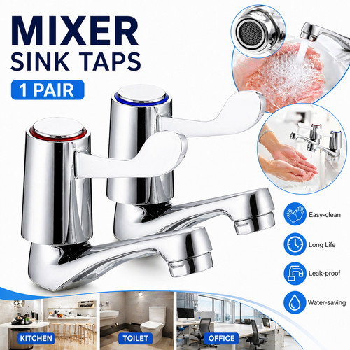 Bathroom sink taps twin - twin, hot