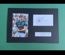 GUY PORTER - LEICESTER TIGERS & ENGLAND RUGBY SIGNED A4 DISPLAY MOUNT +COA