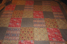 Vintage Indian cotton patchwork large bedspread / throw rambling roses etc