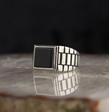 Black Onyx silver ring