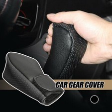 Black Car Gear Shift Knob Cover PU Leather Handbrake Anti Slip Protector Cover