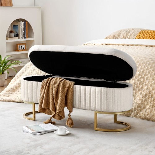 Upholstered teddy velvet bench - teddy,