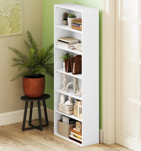 White bookcase shelving unit - bookcase,