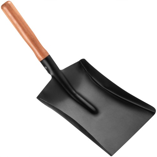 Black metal hand coal shovel - metal,