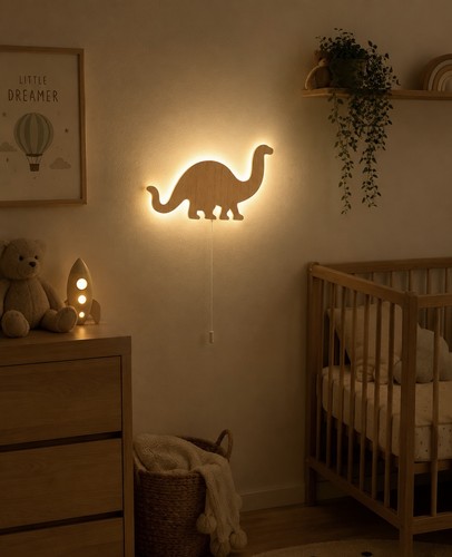 Wooden dinosaur led - dinosaur,