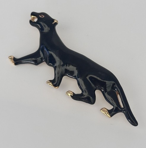 Vintage black enamel gold - enamel,