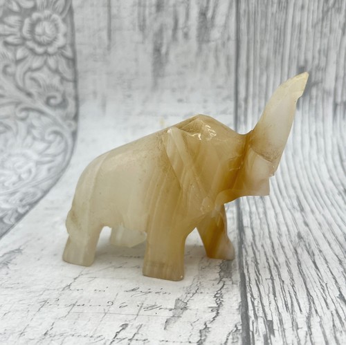 Vintage onyx carved elephant - vintage,