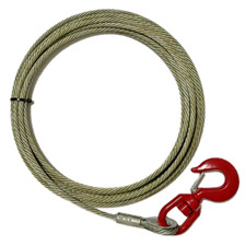 12MM Winch Wire Rope Recovery Cable 12mm Dia With Swivel Hook Various Length