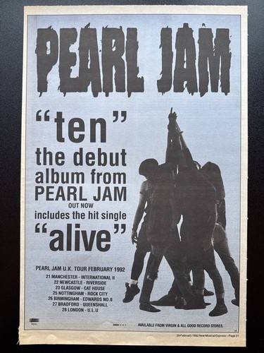 Pearl jam ten 15x11 - jam, 1992