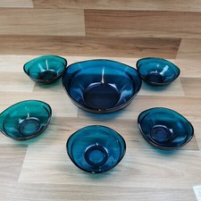 6 Piece Set of Turquoise Glass